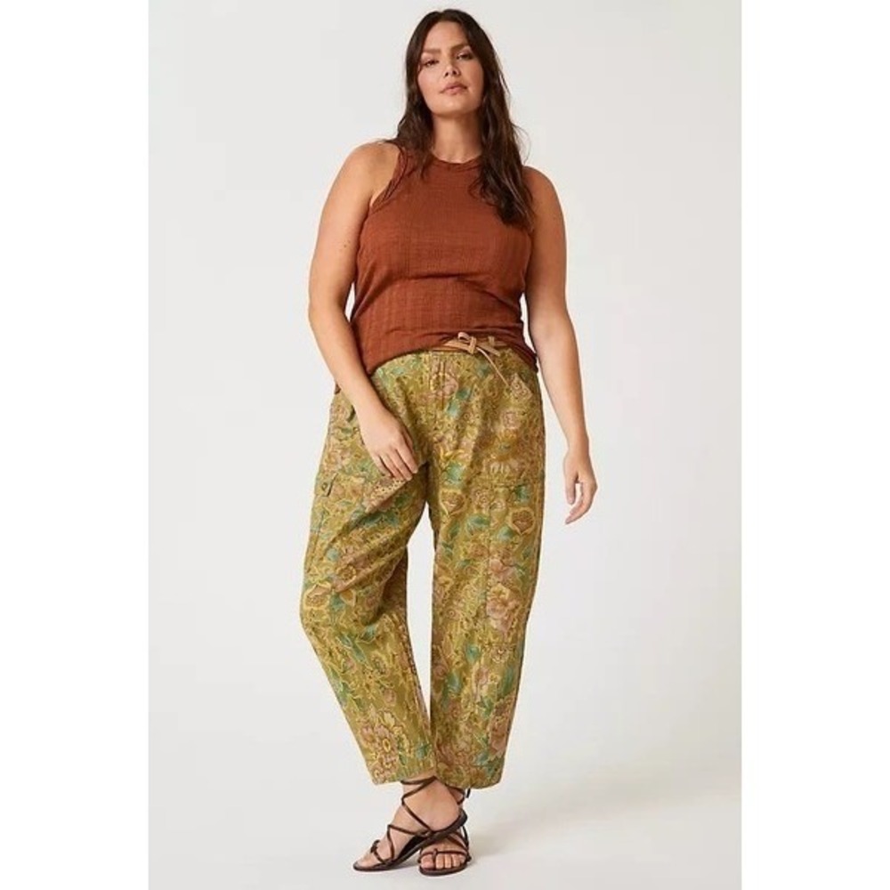 Anthropologie Brendan Utility Pants Floral Tapestry Cargo Green Cotton 433